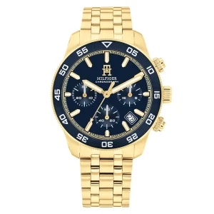 Relógio Tommy Hilfiger Crono Masculino Dourado e Azul