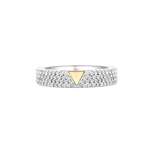 Anel em Ouro Amarelo e Ouro Branco 18k com Diamantes