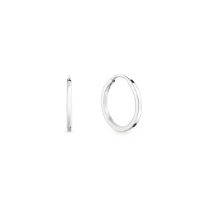 Argola Redonda em Ouro Branco 18k, 14mm